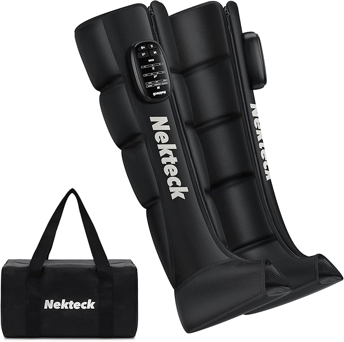 Nekteck Leg Compression Massager Recovery System, Cordless Foot and Leg Massager for Circulation and Pain Relief, Rechargeable Compression Boots with 6 Modes 4 Intensities, Legs Relaxation