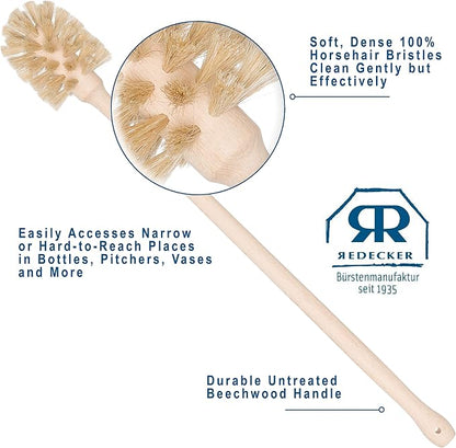 REDECKER Extra Long Bottle Brush Cleaner: Durable Horsehair and Beechwood Handle - Image 2