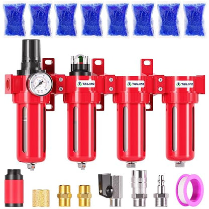TAILONZ PNEUMATIC 0-150PSI 3/8 Inch NPT Red Industrial Grade 4 Stage Air Drying by TAILONZPNEUMATIC