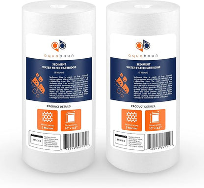 Aquaboon 5 Micron 10 x 4.5 Well Water Sediment Filter Replacement Whole House by Aquaboon