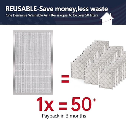 16x25x5 Reusable Electrostatic Air Filter, MERV 8 Lifetime Aluminum AC/HVAC - Image 2