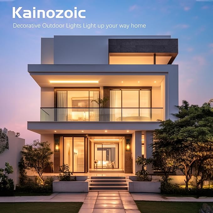 Kainozoic Motion Sensor Dawn to Dusk Outdoor Sensor Light Fixture Anti-Rust Exterior Wall Lighting Waterproof Outdoor Wall Lantern for Porch Patio Front Door Garage - 2 Pack