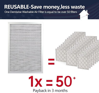 18x24x1 Air Filter, Washable & Reusable Aluminum AC/HVAC Furnace Electrostatic - Image 2