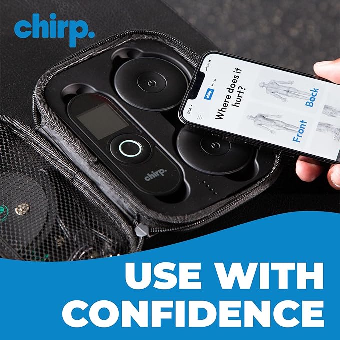 Chirp Halo Wireless Muscle Stimulator – Portable EMS Device for Muscle Recovery, Pain Relief, and Strength Training, Stimulate Muscles for Faster Recovery & Growth (Double)