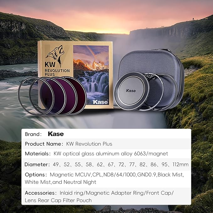 Kase 72mm KW Revolution Plus Master Kit, Includes CPL, ND8/64/1000, Inlaid Ring - Image 9