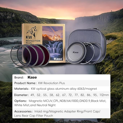 Kase 112mm KW Revolution Plus Master Kit, Includes CPL, ND8/64/1000, Inlaid Ring - Image 9