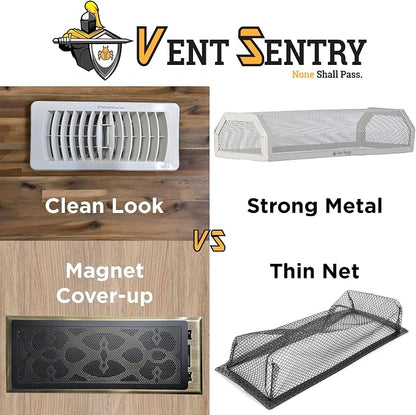 | 4" x10" Vent Sentry Vent Guard & Register Combo I Air Filter Metal Screen - Image 5