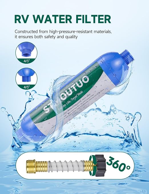 RV Water Filter with Flexible Hose Protector - Image 3