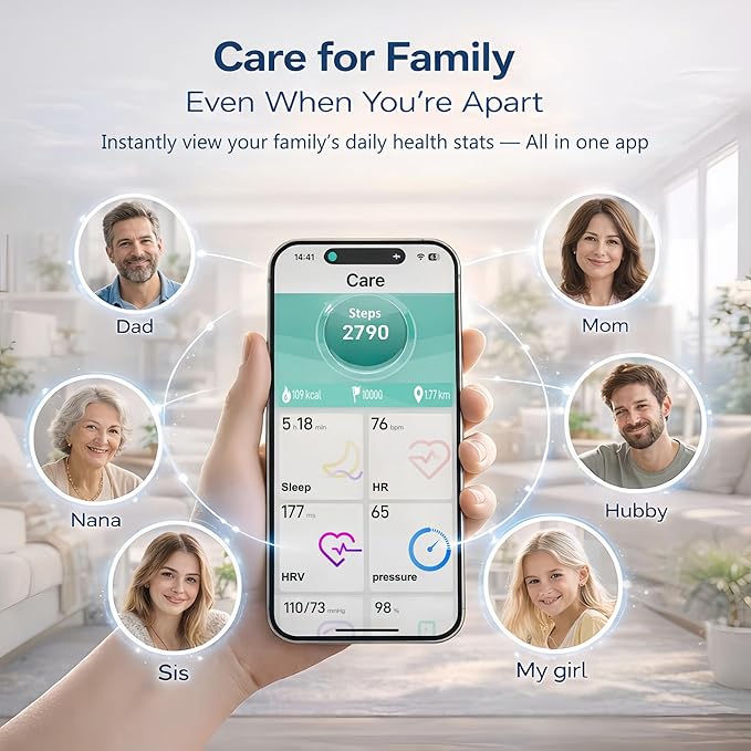 Smart Ring Health & Fitness Tracker for Men & Women, Heart Rate, SPO₂, Sleep & Activity Monitoring, IP68 Waterproof, Long Battery Life, Family Care Mode, No Subscription Fee (Rose Gold, 11)