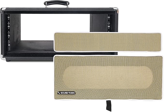 Sound Town Vintage 4U Amp Rack Case, 12.5" Depth with Rubber Feet, Dust Cover, Kickstand, Black (STVRC-4BK)