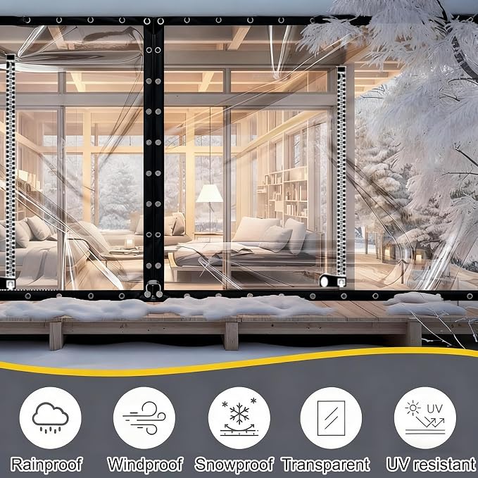Curtain Patio Enclosure, Water Proof PVC Curtains - Image 6