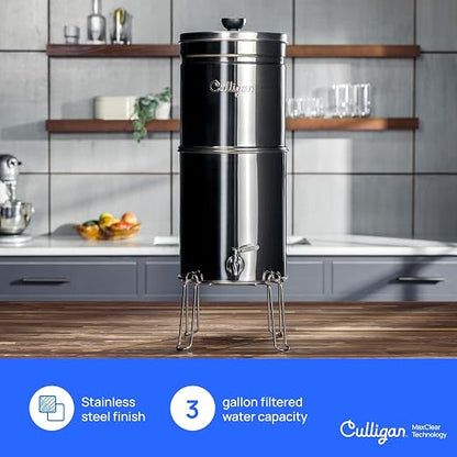 Culligan MaxClear 3 Gallon Gravity Water Filter System, Brushed Stainless-Steel - Image 9