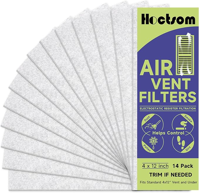 Air Vent Filter 4 x 12 Inch, Thin Air Vent Floor Heater Pre-Filter Sheet Work by Hoctsom