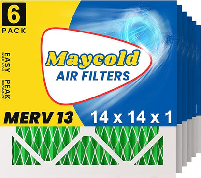 Maycold MERV 13 14x14x1 Air Filter, High-Efficiency Pleated AC & Furnace Filters by Maycold