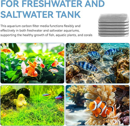 6 Pack Aquarium Activated Carbon Bags, Chemical Aquarium Filter Media, - Image 8
