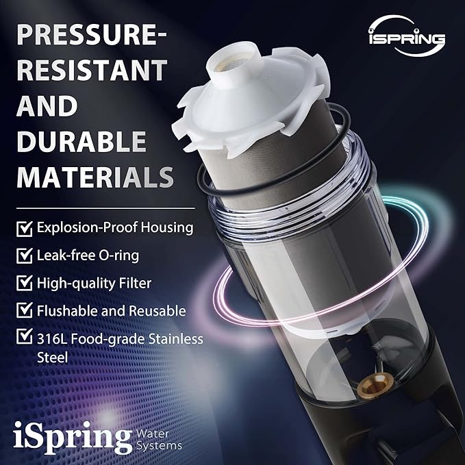 iSpring WSP50ARJ-BP Whole House Prefilter, Spin-Down Sediment Water Filter - Image 9
