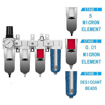 NANPU 1/2" NPT Industrial Grade 4 Stage Air Drying System - Image 2
