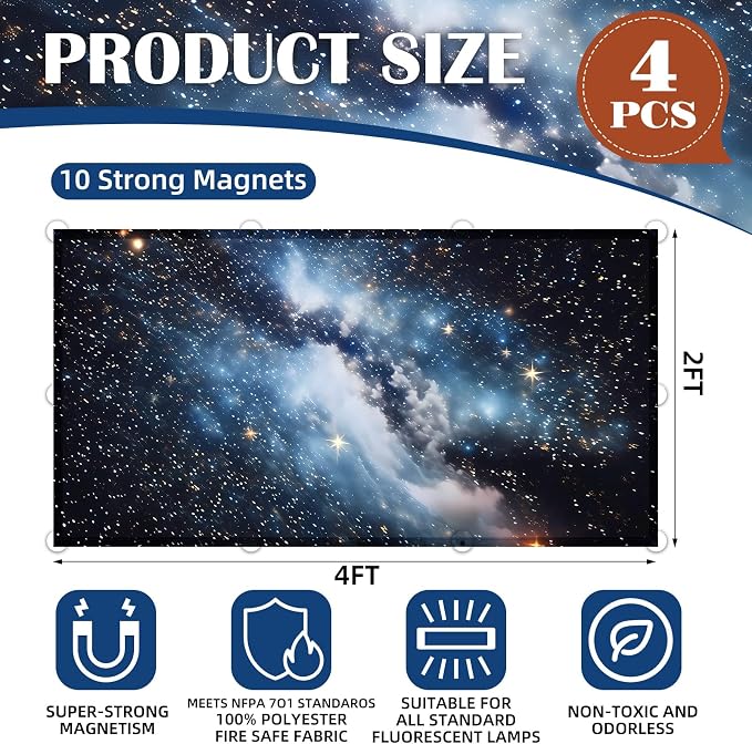 4 Pcs Fluorescent Light Covers - Image 3
