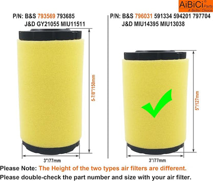 796031 Air Filter fits for Briggs Stratton 591334 594201 Husqvarna YTH22V46 - Image 3