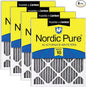 Nordic Pure 25x25x1 Furnace Air Filters MERV 10 Pleated Plus Carbon 4 Pack by NordicPure