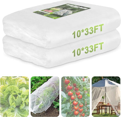 Garden Netting, 2 Pack 10x33Ft Ultra Fine Mesh Netting Pest Barrier Protection by RIFNY