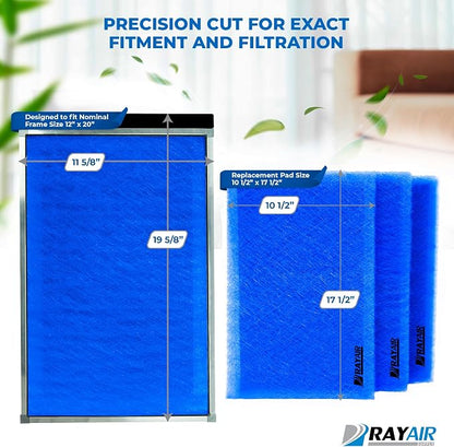RAYAIR SUPPLY 12x20 Replacement Filter Pads Compatible - Image 2