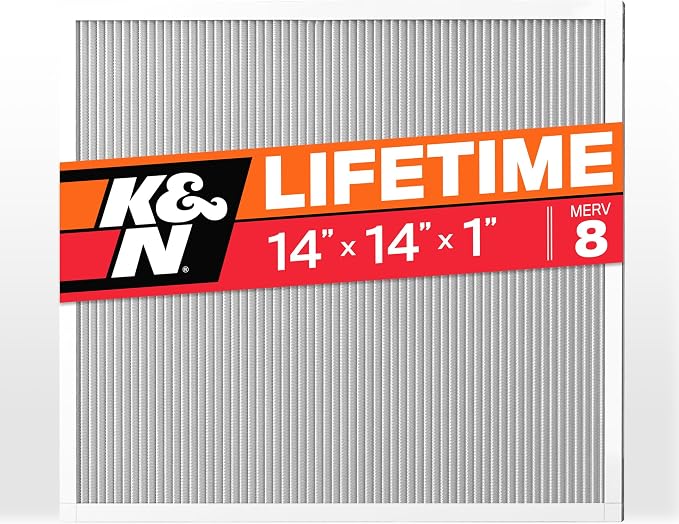 K&N 14X14X1 HVAC Furnace Air Filter, Lasts a Lifetime, Merv 8, the Last HVAC by KNEngineeringInc