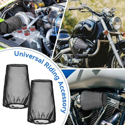 Meonum 2 Pack Cone Air Intake Filter Cover, Universal Cold Air Filter Sock - Image 7