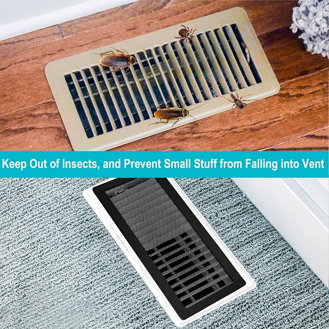Magnetic Floor Register Vent Covers, 6 x 12 Inch Air Vent Filter Mesh, Sticky - Image 6