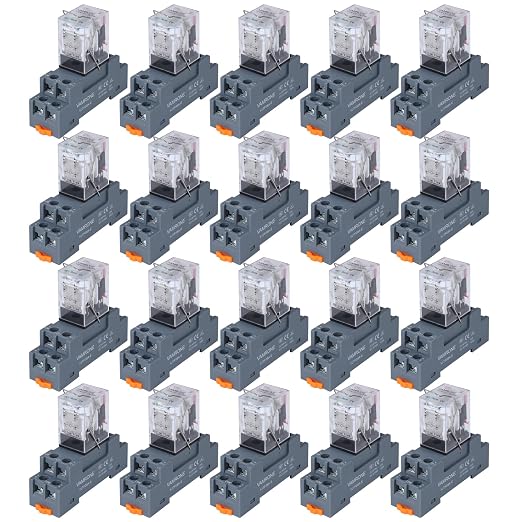 20PCS Electromagnetic Power Relay, 8-Pin 10 AMP 24V DC Relay Coil by VAMRONE