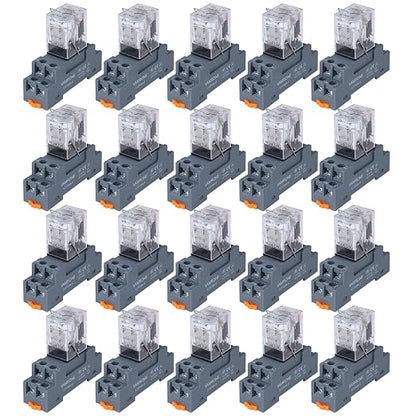 20PCS Electromagnetic Power Relay, 8-Pin 10 AMP 24V DC Relay Coil by VAMRONE