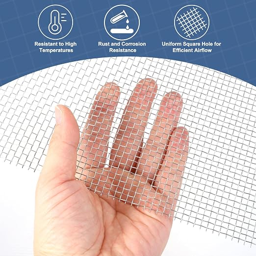 uxcell 6 Mesh 39" x 10" Woven Wire Mesh, 316 Stainless Steel Air Vent Filter - Image 5