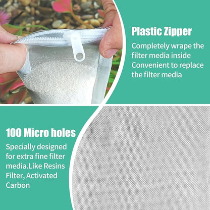 AQUANEAT Aquarium Filter Media Bags 15pcs Fish Tank Extra Fine 100 Micron Mesh - Image 4