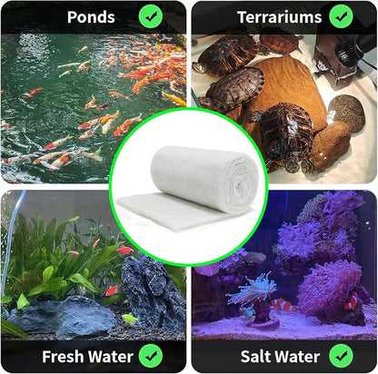 hygger 3/4'' Thick Aquarium Filter Floss 12"x 68" Poly Fiber Fish Tank Filter - Image 6