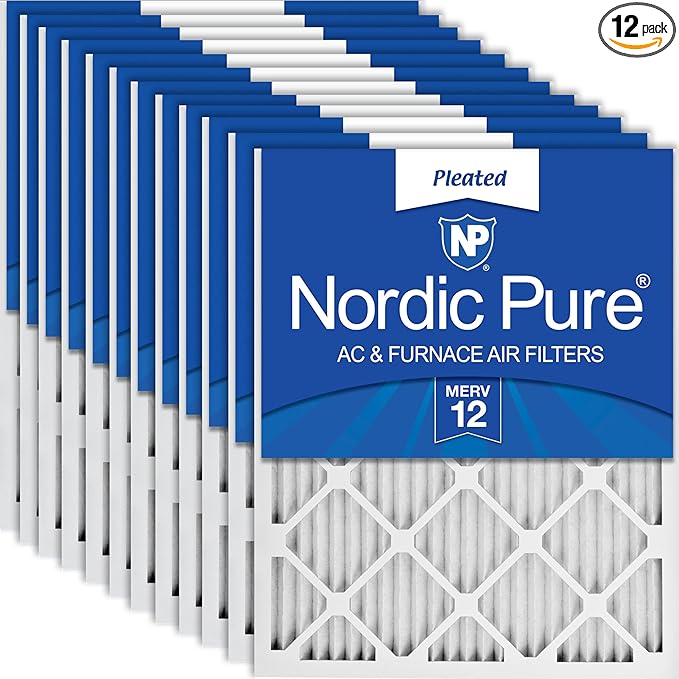 Nordic Pure 18x18x1 Pleated MERV 12 Air Filters 12 Pack by NordicPure