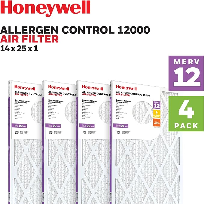 Honeywell 14x25x1 MERV 12 Electrostatic Pleated HVAC AC Furnace Air Filter | - Image 2