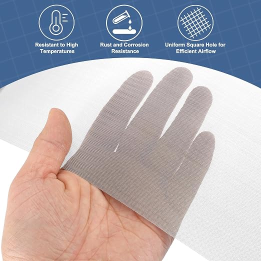 uxcell 60 Mesh 118" x 12" Woven Wire Mesh, 304 Stainless Steel Air Vent Filter - Image 5