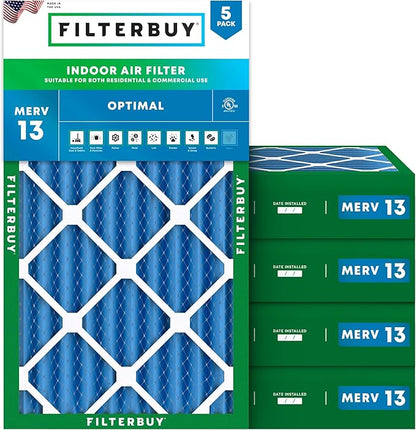 Filterbuy 16x30x4 Air Filter MERV 13 Optimal Smoke & Allergy Defense, by Filterbuy