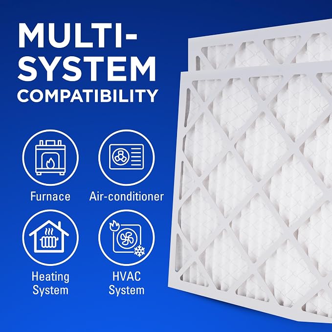 16x20x1 Air Filters, MERV 8 Pleated HVAC AC Furnace Filter Replacement - Image 3