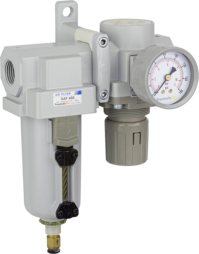 PneumaticPlus SAU420-N04DG-MEP Compressed Air Filter Regulator Combo 1/2" NPT by PneumaticPlus