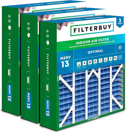 Filterbuy 20x25x6 Air Filter MERV 13 Optimal Smoke & Allergy Defense, Pleated by Filterbuy