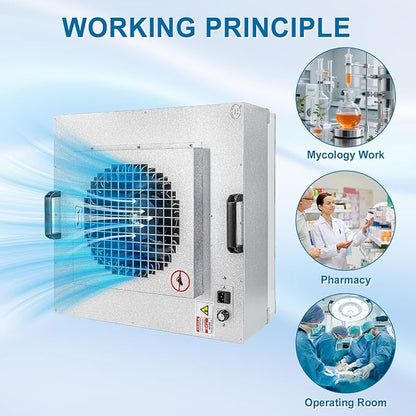 Professional HEPA Laminar Flow Hood, H14 High Efficiency Filter, 22.6x22.6x10.2 - Image 5