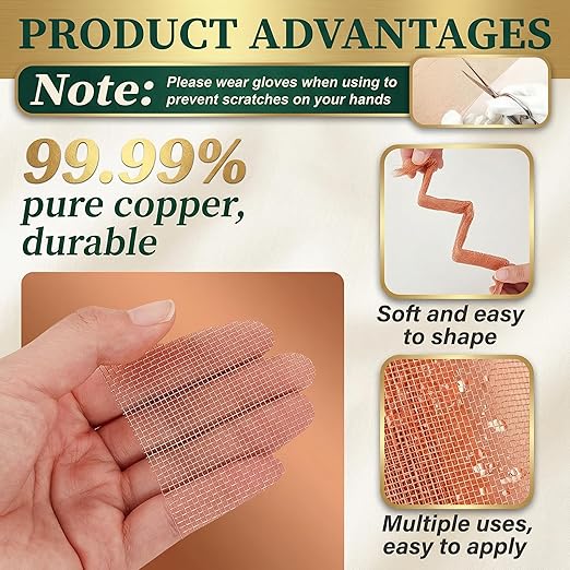 Therwen 36 Inch x 35 ft Copper Mesh Screen 99.9% Pure Copper 40 Mesh Roll Wire - Image 3