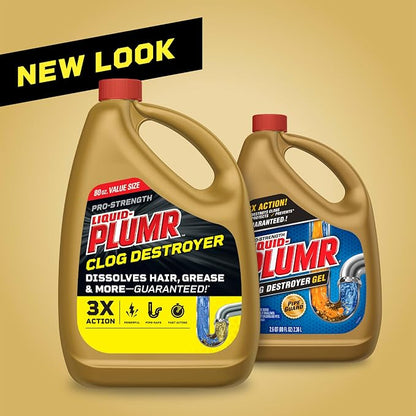 Clorox Liquid-Plumr Pro-Strength Clog Destroyer, Liquid Drain Cleaner, 80 Fluid - Image 2