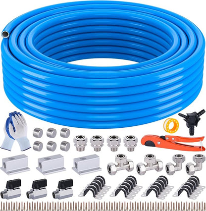 Compressed Air Line Kit, 3/4 Inch ID x 100FT HDPE-Aluminum Compressed Air by MOLAVIEE