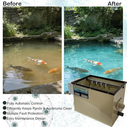 Koi Pond Rotary Drum Filter 3000GPH 220V, Fully Automatic Self-Cleaning Filter - Image 5