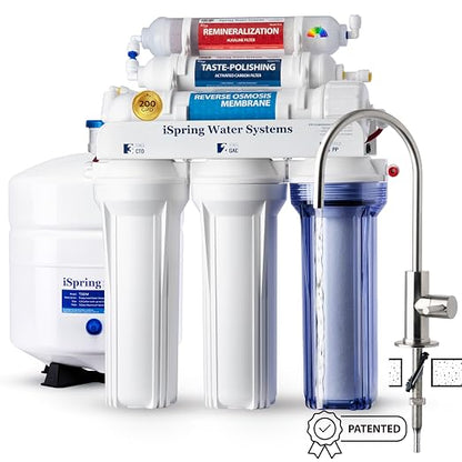 iSpring RCC2AK, Upgraded 200 GPD, pH+ 6-Stage Under Sink Reverse Osmosis System by iSpring