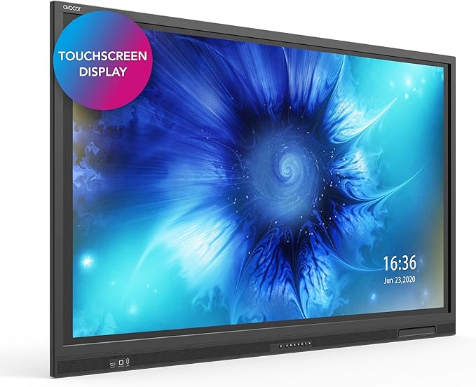 Avocor 75″ 4K IR Interactive Display | Perfect for Large Meeting Rooms, Classrooms and Digital Whiteboarding | 20-Point Touch, Optically Bonded Glass, Front Soundbar