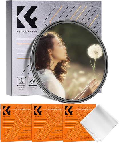 K&F CONCEPT 77mm Black Diffusion Mist 1/4 & Variable ND2-32 in-1 Filter by KFCONCEPT