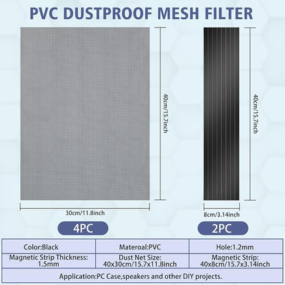 400x300mm DIY PC Case Dust Filter, 1.2mm Hole, PVC Dustproof Mesh Filter Cover - Image 2